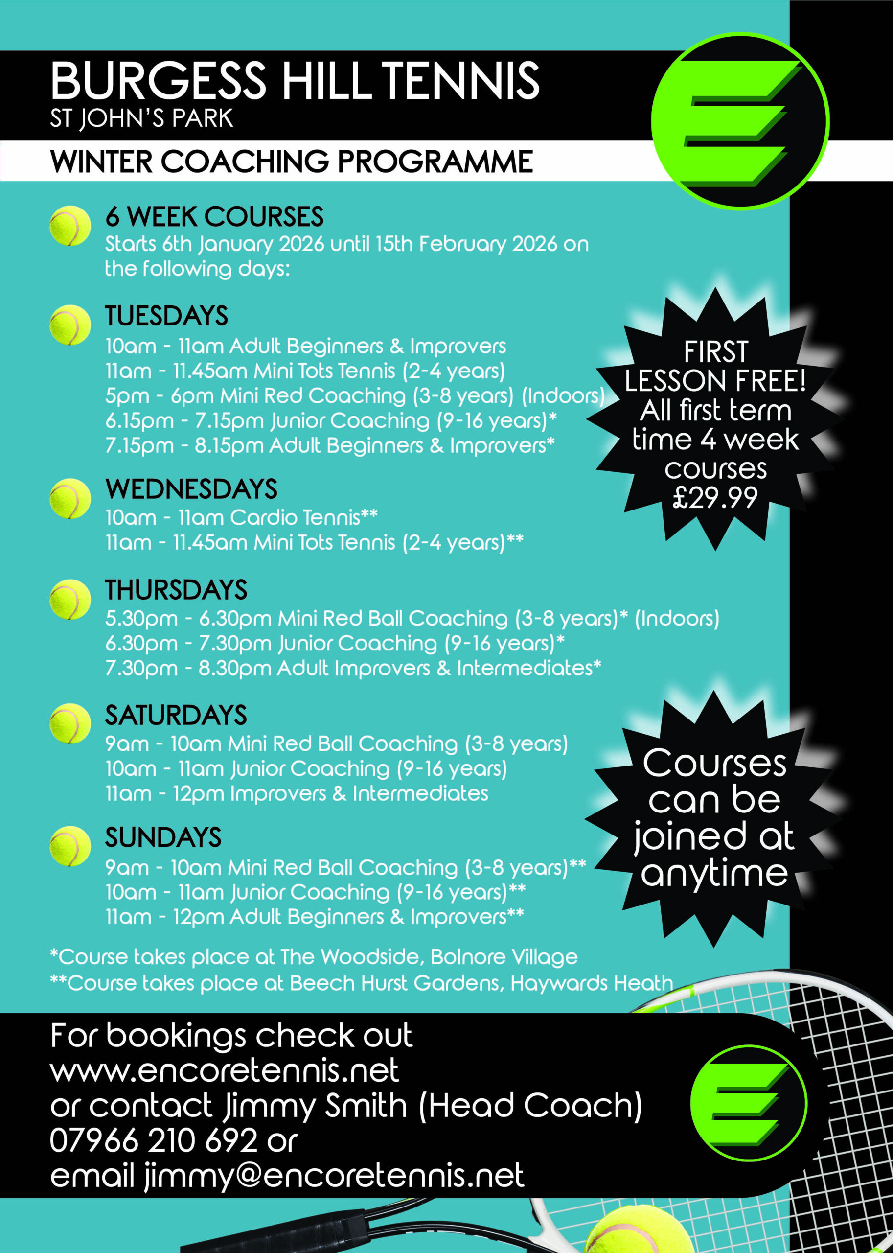 New Winter Coaching Courses
